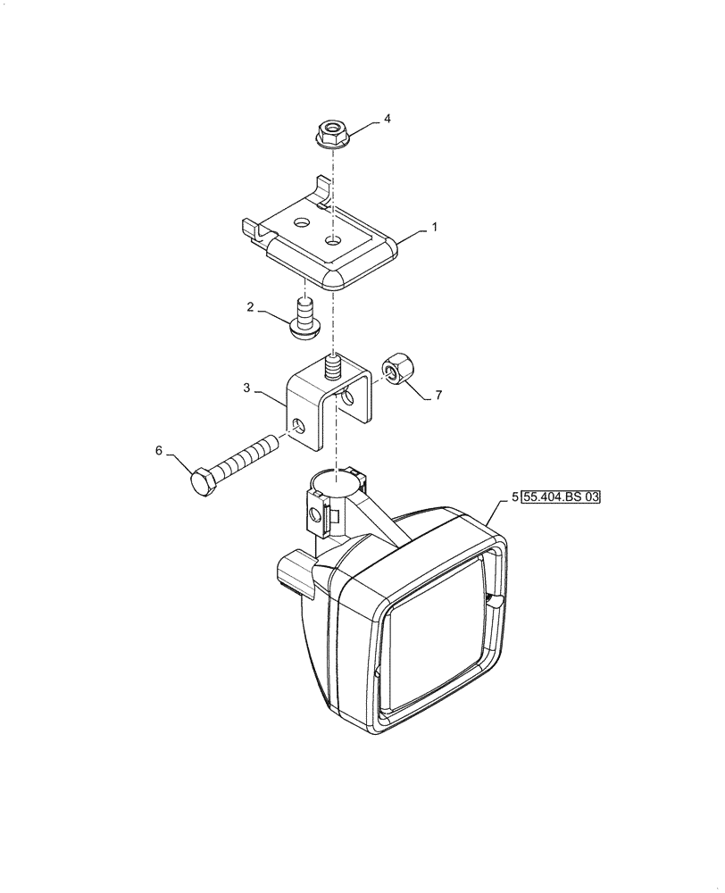 Схема запчастей Case IH PATRIOT 2250 - (55.404.BS[01]) - WORK LIGHTS, HALOGEN (55) - ELECTRICAL SYSTEMS