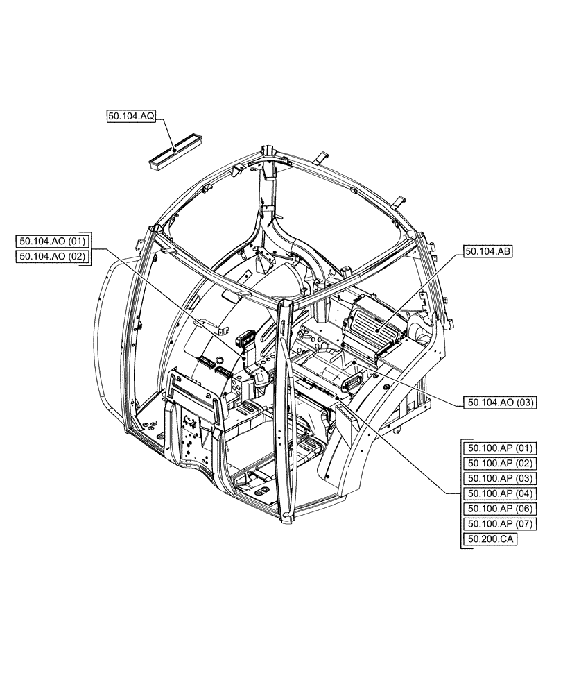 Схема запчастей Case IH PUMA 165 CVT - (50.000.00[02]) - SECTION INDEX - CAB CLIMATE CONTROL (50) - CAB CLIMATE CONTROL