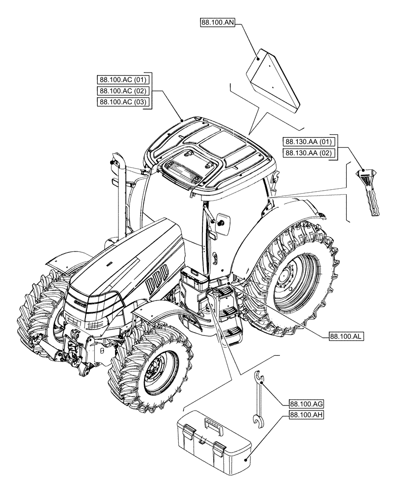Схема запчастей Case IH PUMA 150 CVT - (88.000.00) - SECTION INDEX - ACCESSORIES (88) - ACCESSORIES
