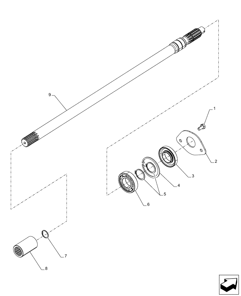 Схема запчастей Case IH PUMA 215 - (23.314.AH[02]) - 4WD PROPELLER SHAFT - CANE VERSION (23) - FOUR WHEEL DRIVE SYSTEM