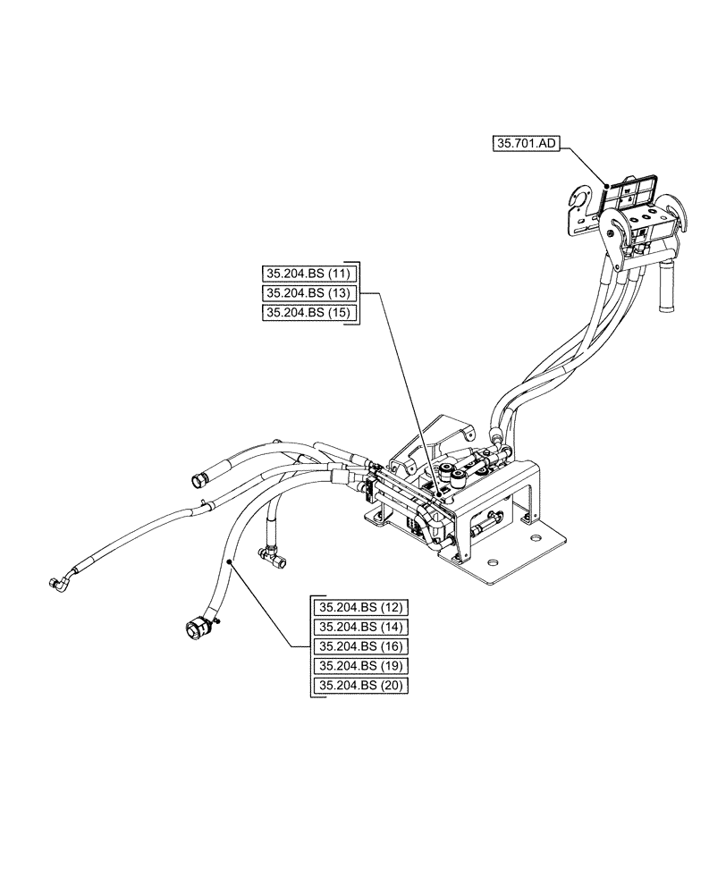 Схема запчастей Case IH PUMA 165 CVT - (35.000.00[04]) - SECTION INDEX - HYDRAULIC SYSTEMS (35) - HYDRAULIC SYSTEMS