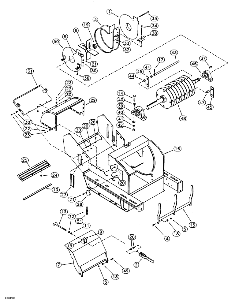 Схема запчастей Case IH 1260 - (9B-022) - HAMMERMILL ASSEMBLY, 1260 MACHINES (12) - CHASSIS