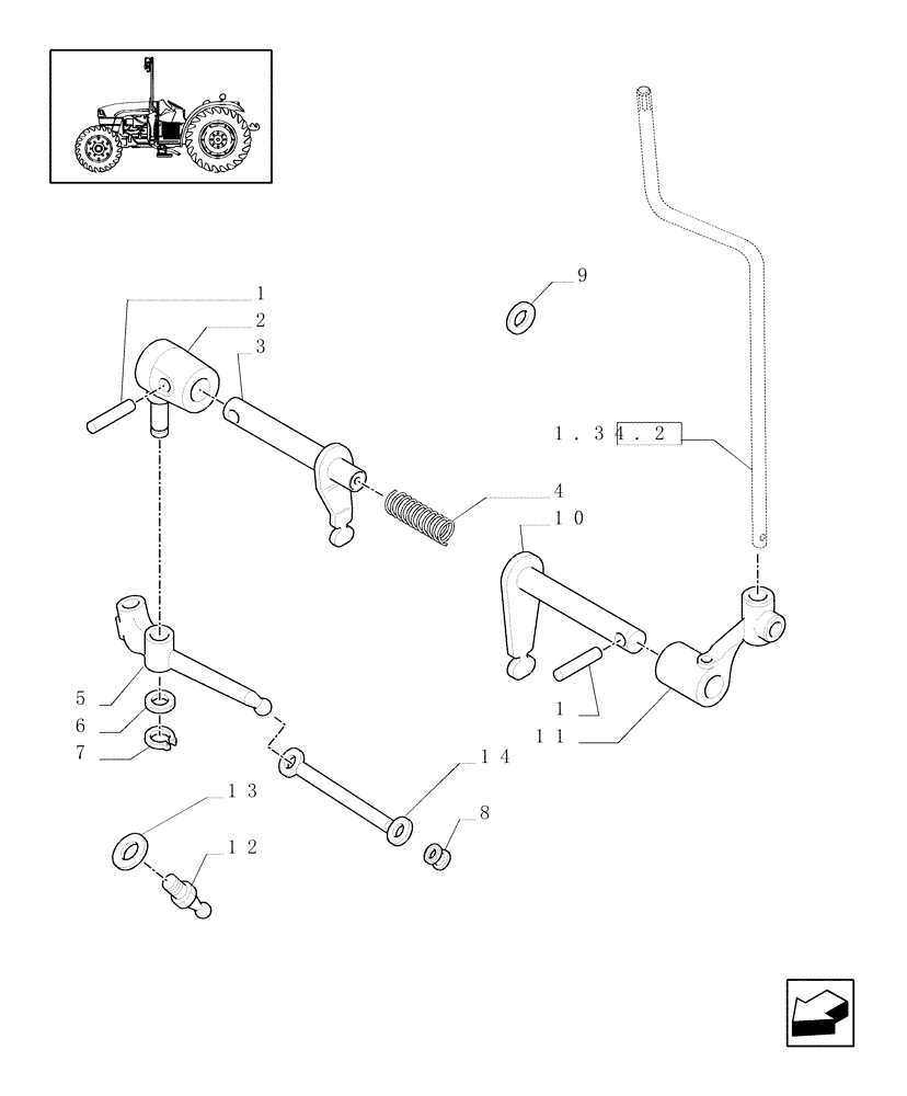 Схема запчастей Case IH JX1075C - (1.29.1[01]) - TRANSMISSION EXTERNAL SHIFTING CONTROLS (03) - TRANSMISSION