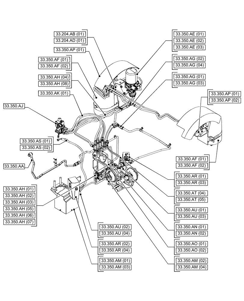 Схема запчастей Case IH PUMA 200 CVT - (33.000.00[03]) - SECTION INDEX - BRAKES & CONTROLS (33) - BRAKES & CONTROLS