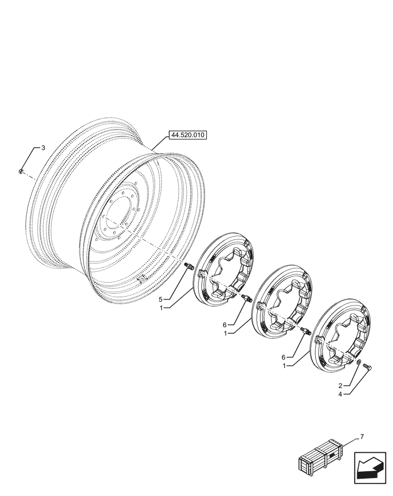 Схема запчастей Case IH FARMALL 110U - (39.140.010) - VAR - 330471 - REAR BALLAST (150 KG) (39) - FRAMES AND BALLASTING