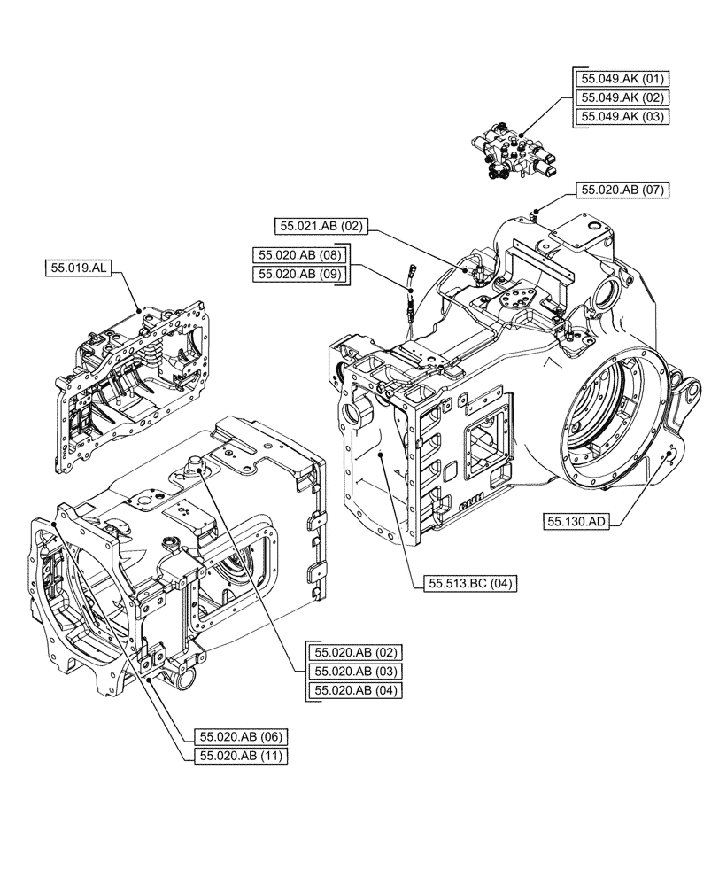 Схема запчастей Case IH PUMA 185 - (55.000.00[05]) - SECTION INDEX - ELECTRICAL SYSTEMS (55) - ELECTRICAL SYSTEMS