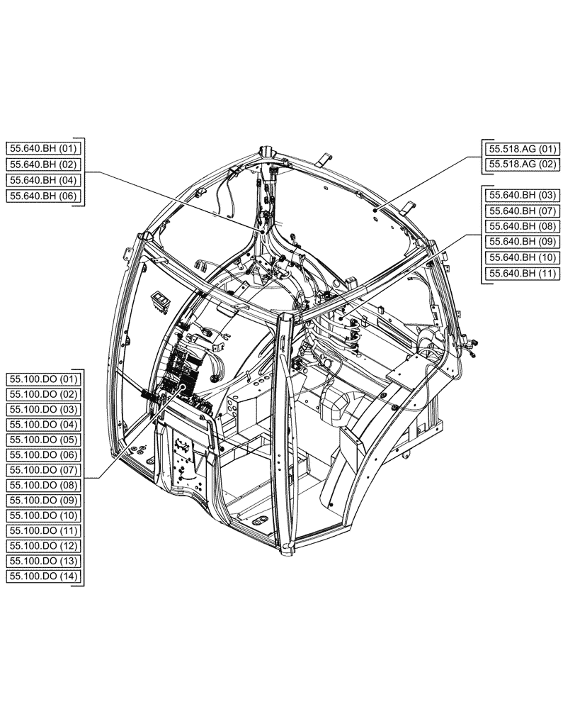 Схема запчастей Case IH PUMA 200 - (55.000.00[08]) - SECTION INDEX - ELECTRICAL SYSTEMS (55) - ELECTRICAL SYSTEMS
