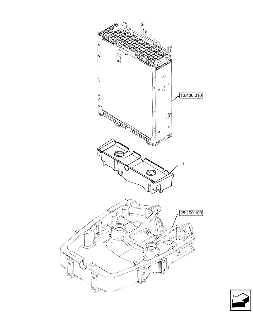 Схема запчастей Case IH FARMALL 110U - (10.400.060) - VAR - 335156, 390789, 744558, 744942, 758385 - FRONT AXLE SUPPORT, RADIATOR, SEAL (10) - ENGINE