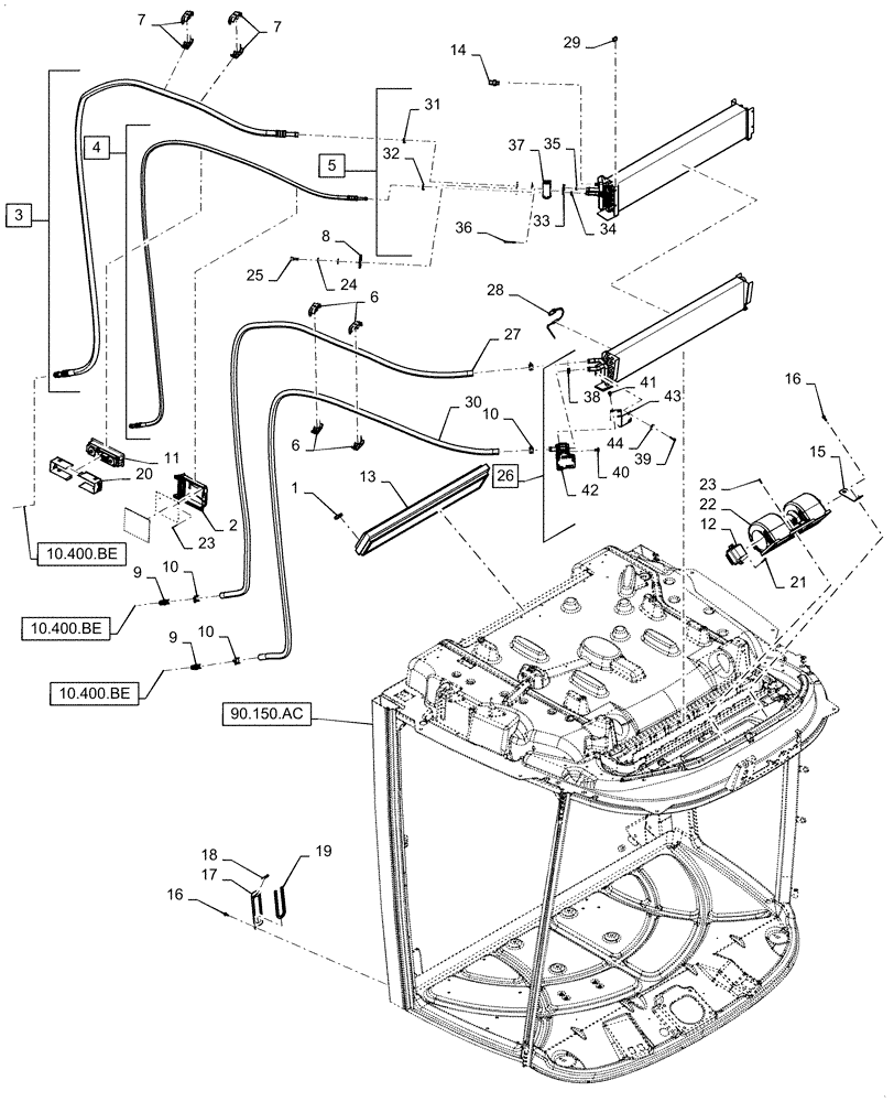 Схема запчастей Case IH 7140 - (50.100.AP) - CAB, EVAPORATOR, HEATER COIL, FAN (50) - CAB CLIMATE CONTROL
