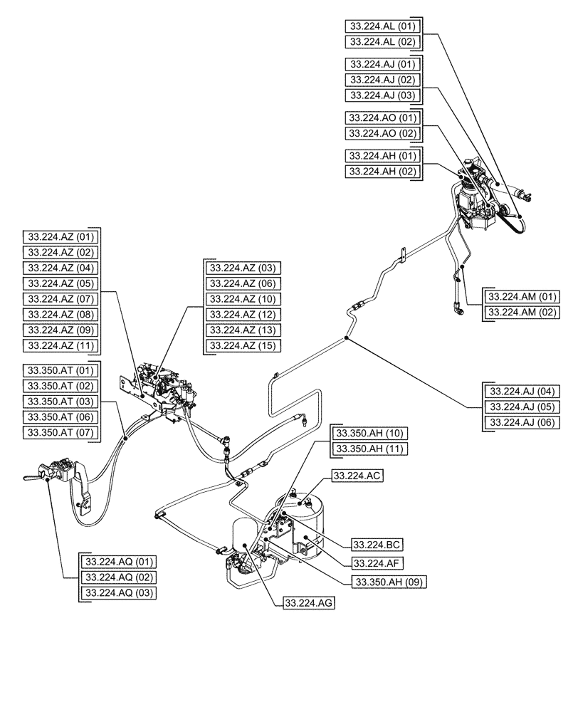 Схема запчастей Case IH PUMA 200 CVT - (33.000.00[05]) - SECTION INDEX - BRAKES & CONTROLS (33) - BRAKES & CONTROLS