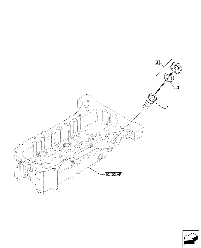 Схема запчастей Case IH F5GFL413A B019 - (10.304.AS) - DIPSTICK (10) - ENGINE