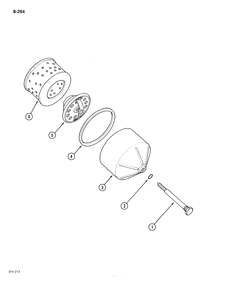 Схема запчастей Case IH 385 - (8-264) - OIL FILTER, HYDRAULIC (08) - HYDRAULICS