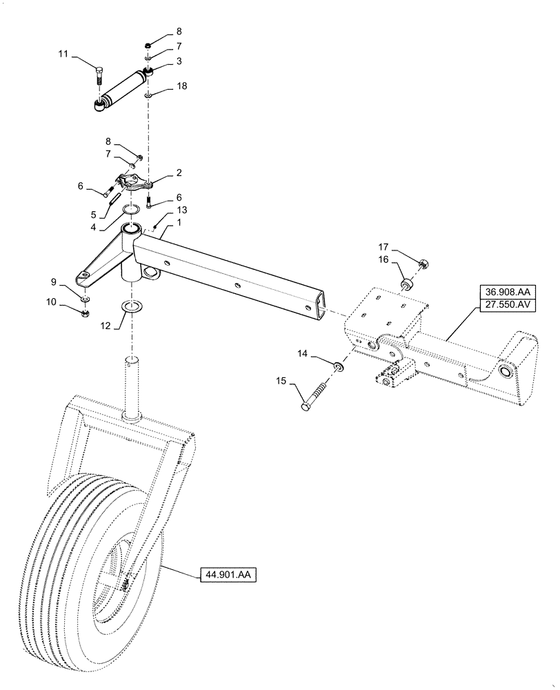 Схема запчастей Case IH WD2504 - (27.550.AU) - AXLE EXTENSIONS, REAR, SUSPENDED, BSN YGG677499 (27) - REAR AXLE SYSTEM