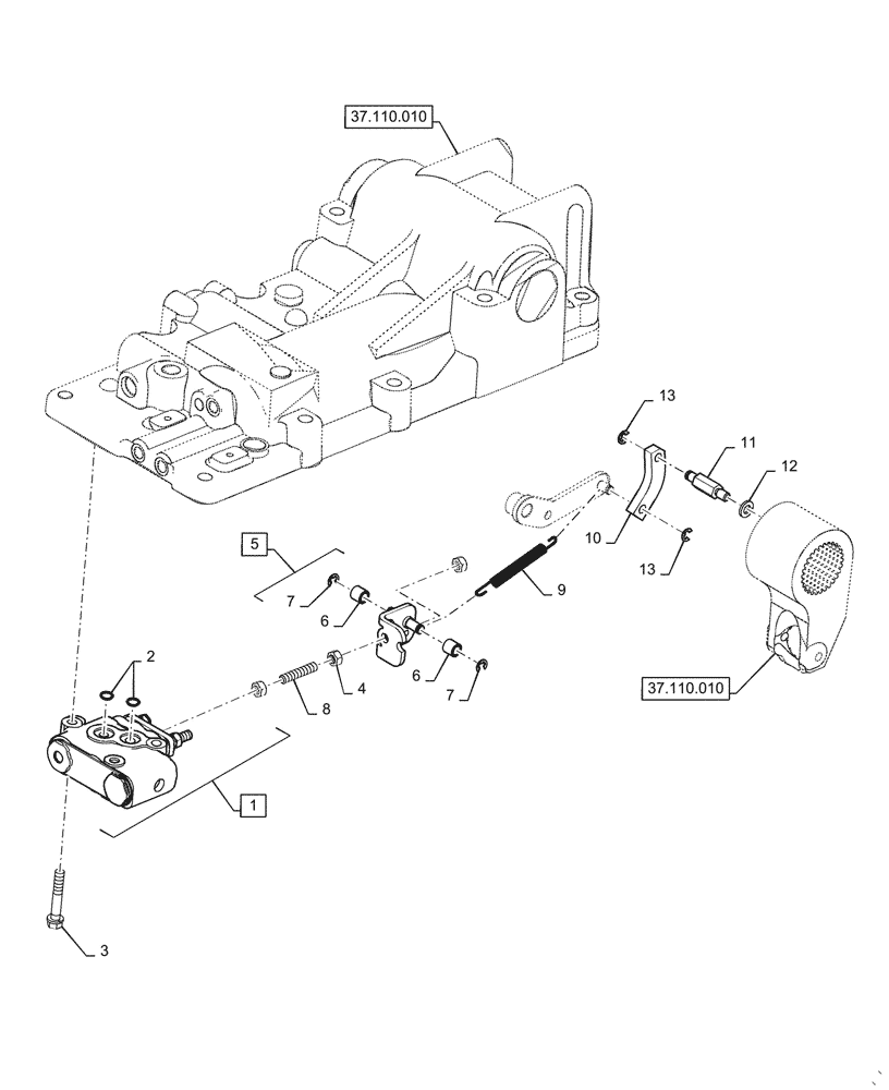 Схема запчастей Case IH FARMALL 45C - (35.124.010) - LIFT LINK, CONTROL VALVE (35) - HYDRAULIC SYSTEMS