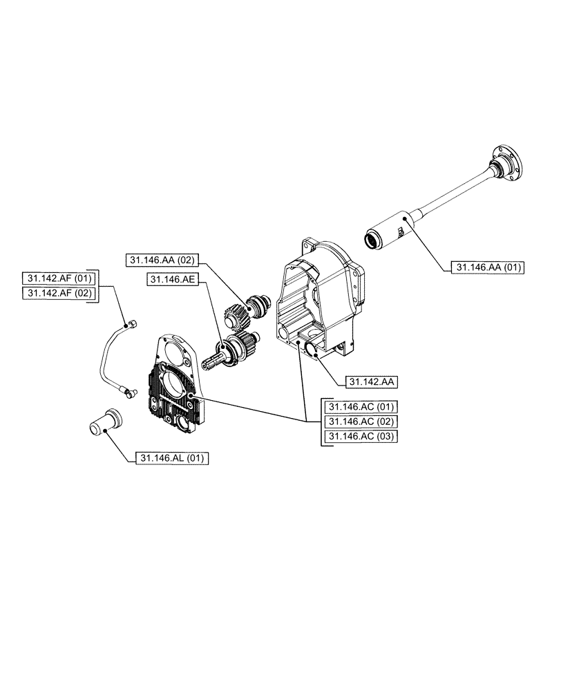 Схема запчастей Case IH PUMA 185 CVT - (31.000.00[03]) - SECTION INDEX - IMPLEMENT POWER TAKE OFF (31) - IMPLEMENT POWER TAKE OFF