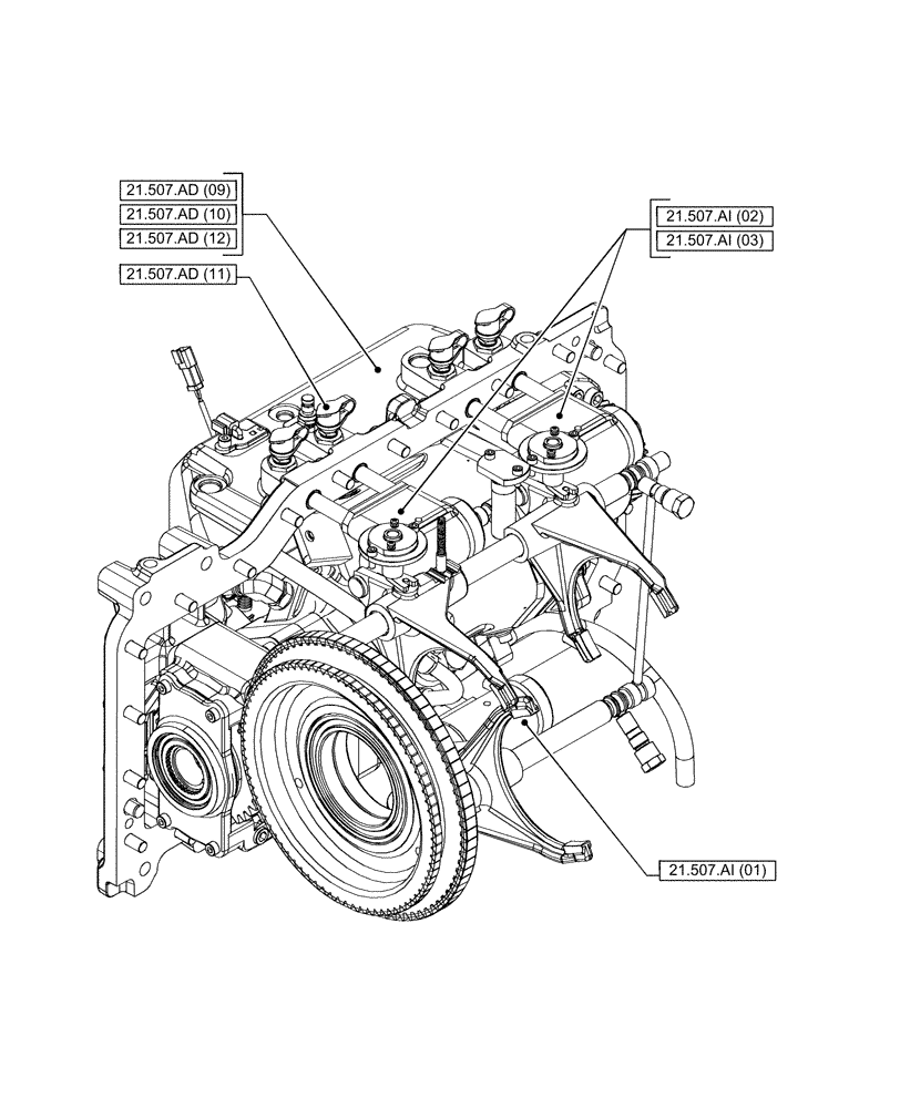 Схема запчастей Case IH PUMA 185 - (21.000.00[07]) - SECTION INDEX - TRANSMISSION (21) - TRANSMISSION
