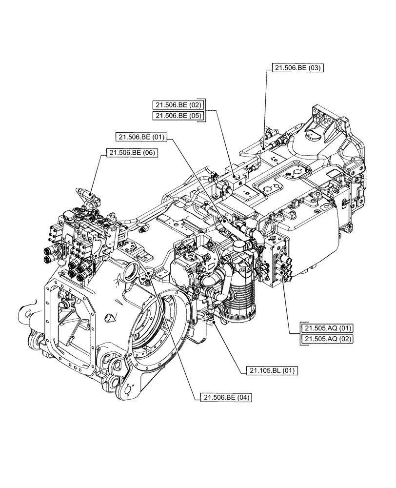 Схема запчастей Case IH PUMA 185 - (21.000.00[05]) - SECTION INDEX - TRANSMISSION (21) - TRANSMISSION