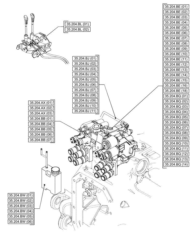 Схема запчастей Case IH PUMA 200 - (35.000.00[03]) - SECTION INDEX - HYDRAULIC SYSTEMS (35) - HYDRAULIC SYSTEMS