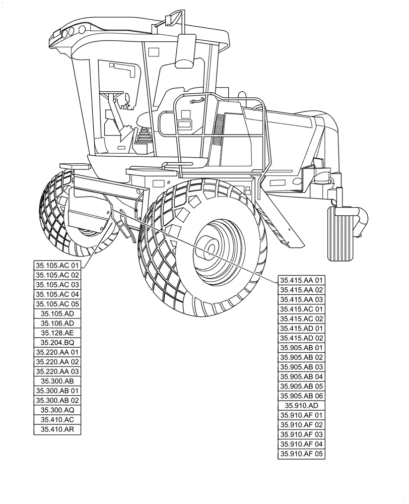 Схема запчастей Case IH WD1204 - (00.000.35) - PICTORIAL INDEX - HYDRAULIC SYSTEMS (00) - GENERAL & PICTORIAL INDEX