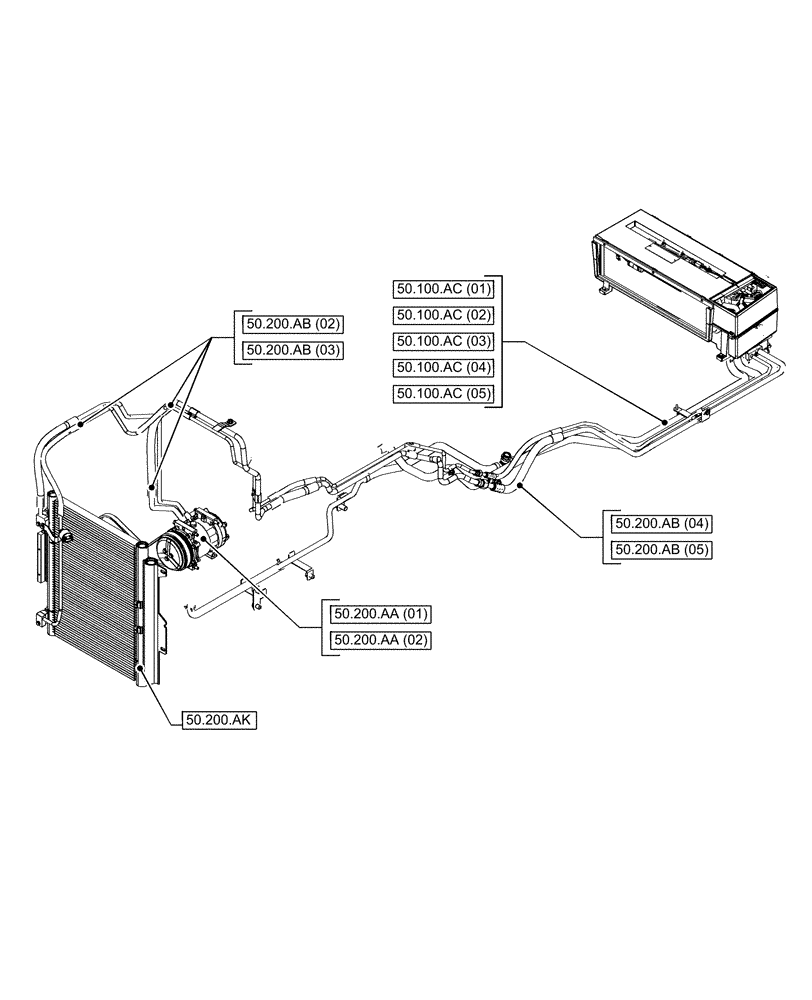 Схема запчастей Case IH PUMA 200 CVT - (50.000.00[01]) - SECTION INDEX - CAB CLIMATE CONTROL (50) - CAB CLIMATE CONTROL