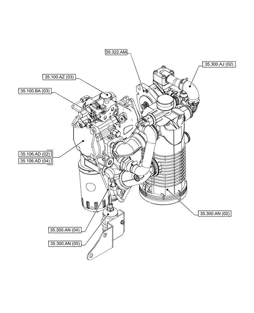 Схема запчастей Case IH PUMA 200 - (35.000.00[02]) - SECTION INDEX - HYDRAULIC SYSTEMS (35) - HYDRAULIC SYSTEMS