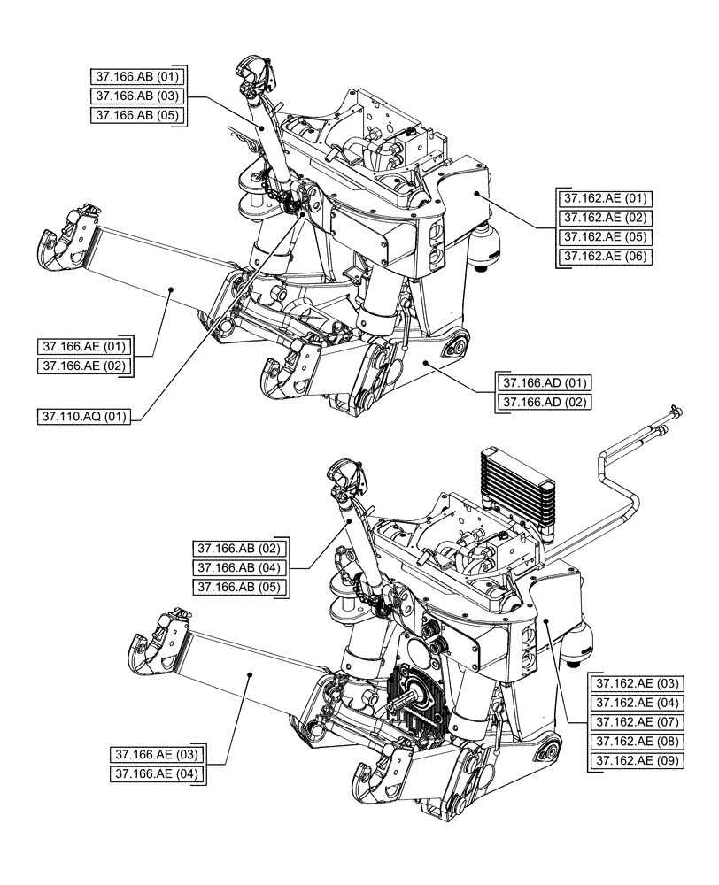 Схема запчастей Case IH PUMA 200 CVT - (37.000.00[03]) - SECTION INDEX - HITCHES, DRAWBARS AND IMPLEMENT COUPLINGS (37) - HITCHES, DRAWBARS & IMPLEMENT COUPLINGS