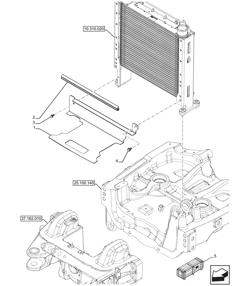 Схема запчастей Case IH FARMALL 110U - (10.310.060) - VAR - 744558, 744942, 758336 - SUSPENDED FRONT AXLE, SUPPORT, FLAP (10) - ENGINE