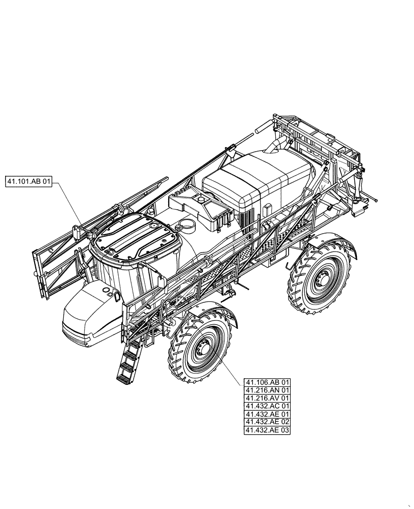 Схема запчастей Case IH PATRIOT 2250 - (00.000.41[01]) - PICTORIAL INDEX - STEERING (00) - GENERAL & PICTORIAL INDEX
