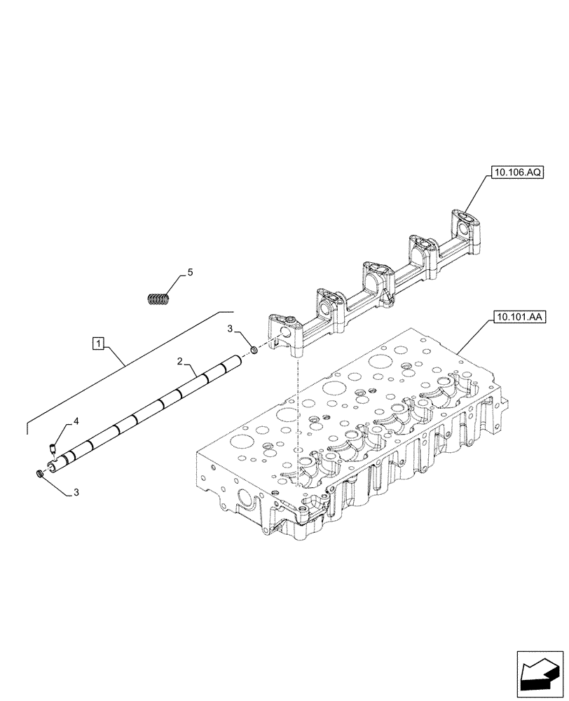 Схема запчастей Case IH F5GFL413A B021 - (10.106.AP) - ROCKSHAFT (10) - ENGINE