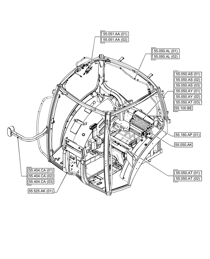 Схема запчастей Case IH PUMA 220 CVT - (55.000.00[04]) - SECTION INDEX - ELECTRICAL SYSTEMS (55) - ELECTRICAL SYSTEMS