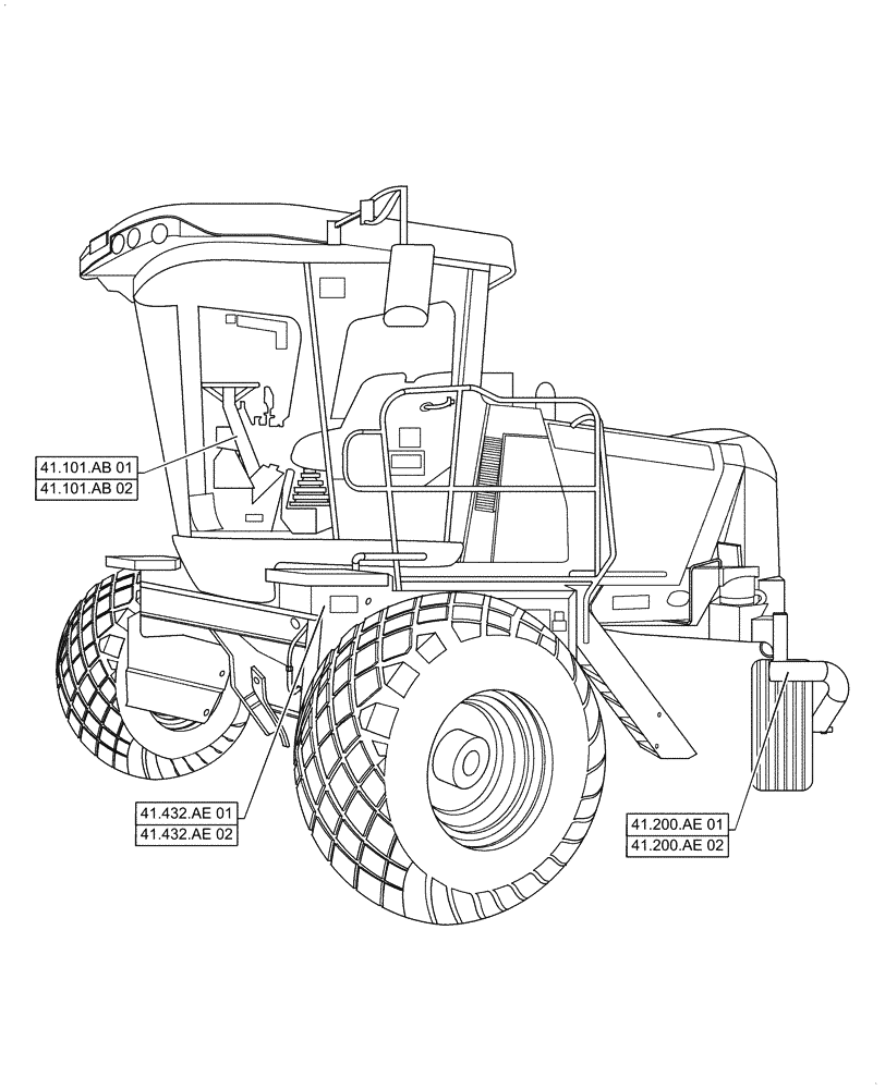 Схема запчастей Case IH WD1204 - (00.000.41) - PICTORIAL INDEX - STEERING (00) - GENERAL & PICTORIAL INDEX