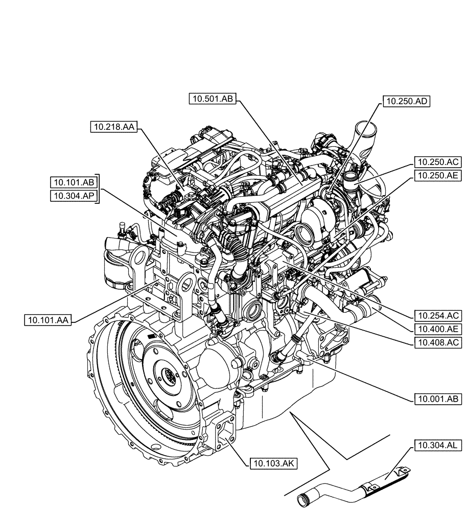 Схема запчастей Case IH F5GFL413A B021 - (00.000.10[02]) - PICTORIAL INDEX - ENGINE (00) - GENERAL & PICTORIAL INDEX
