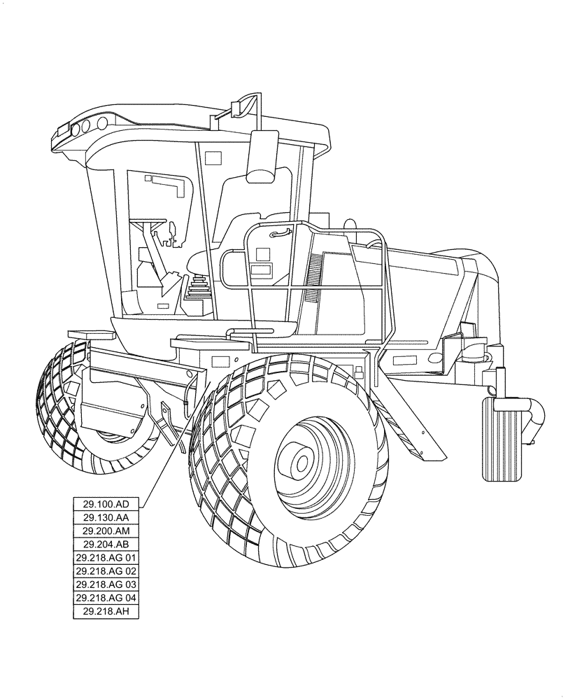Схема запчастей Case IH WD1204 - (00.000.29) - PICTORIAL INDEX - HYDROSTATIC TRANSMISSION (00) - GENERAL & PICTORIAL INDEX