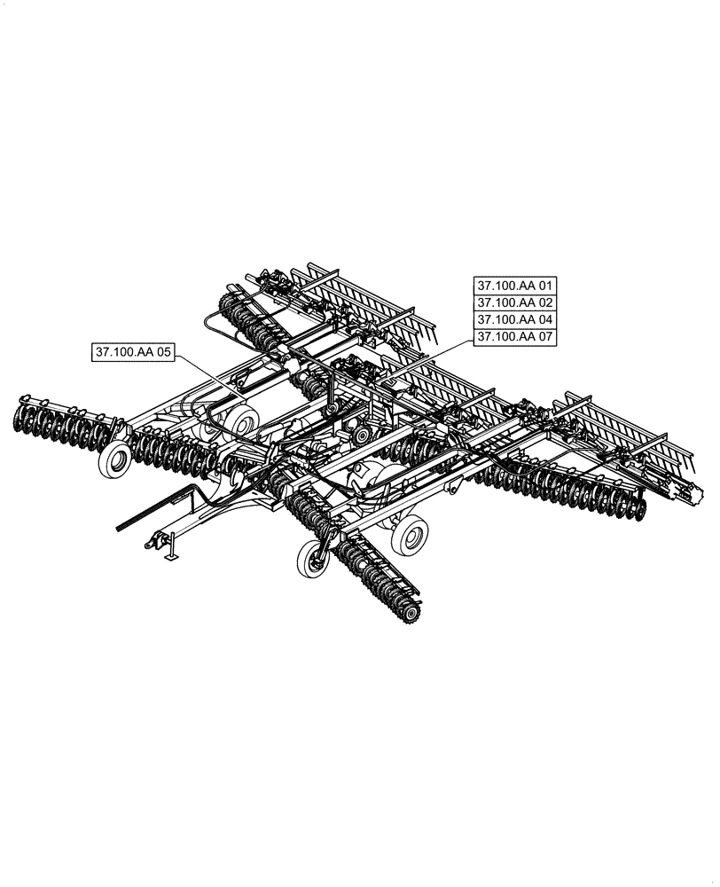 Схема запчастей Case IH TRUE-TANDEM 375 - (37.000.00) - SECTION INDEX - HITCHES, DRAWBARS AND IMPLEMENT COUPLINGS (37) - HITCHES, DRAWBARS & IMPLEMENT COUPLINGS
