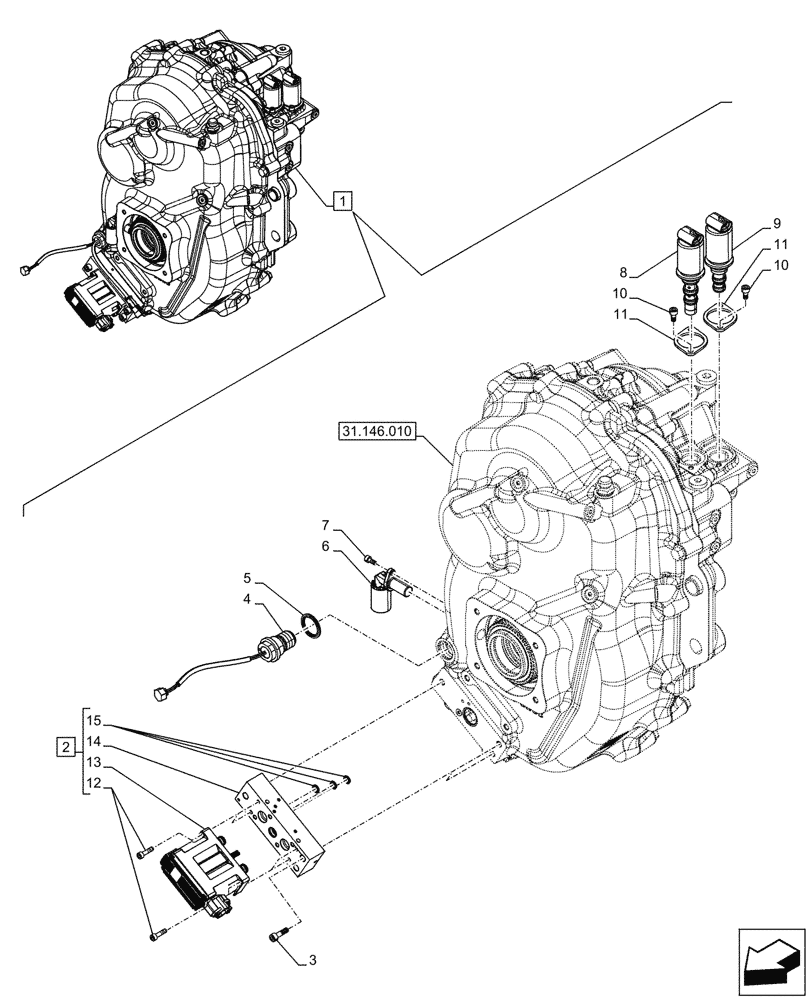 Схема запчастей Case IH OPTUM 300 CVT - (55.049.010) - VAR - 758772, 758773, 759307, 759308 - FRONT PTO, ELECTRONIC CONTROLS, COMPONENTS (55) - ELECTRICAL SYSTEMS