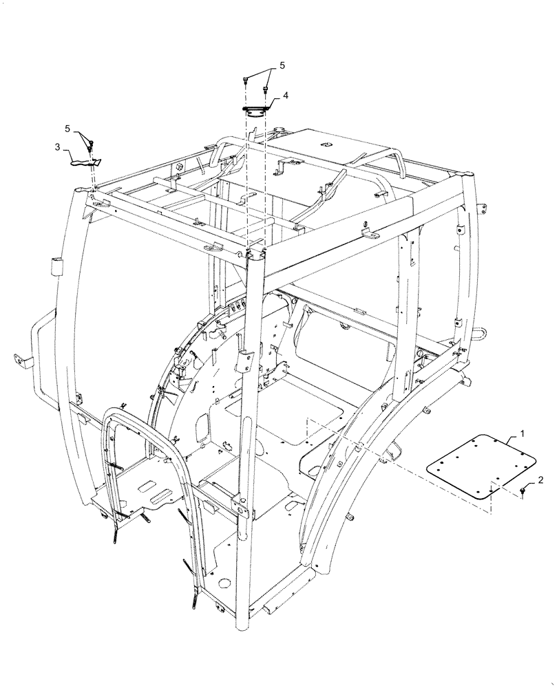 Схема запчастей Case IH FARMALL 45C - (90.150.010) - FRAME (90) - PLATFORM, CAB, BODYWORK AND DECALS