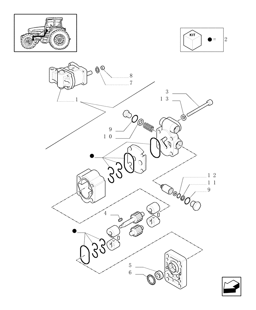 Схема запчастей Case IH JX80U - (1.42.0/ B) - FRONT AXLE - OIL PUMP - RELEVANT PARTS (04) - FRONT AXLE & STEERING
