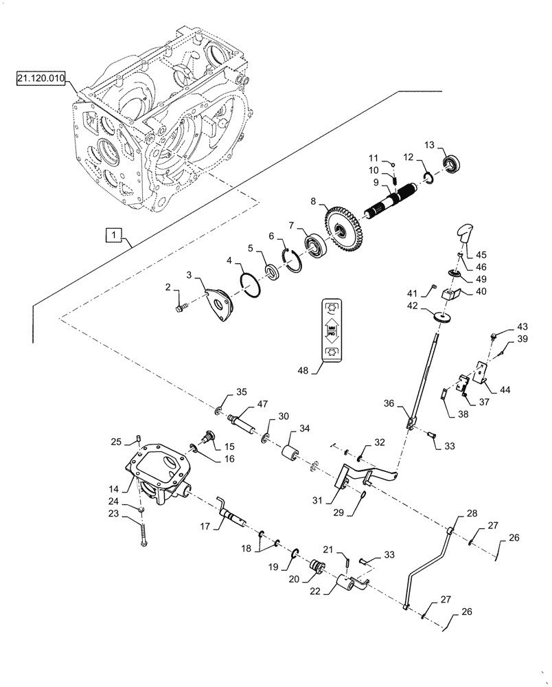 Схема запчастей Case IH FARMALL 45C - (88.100.020) - DIA KIT, MID PTO HOUSING AND LEVER (88) - ACCESSORIES