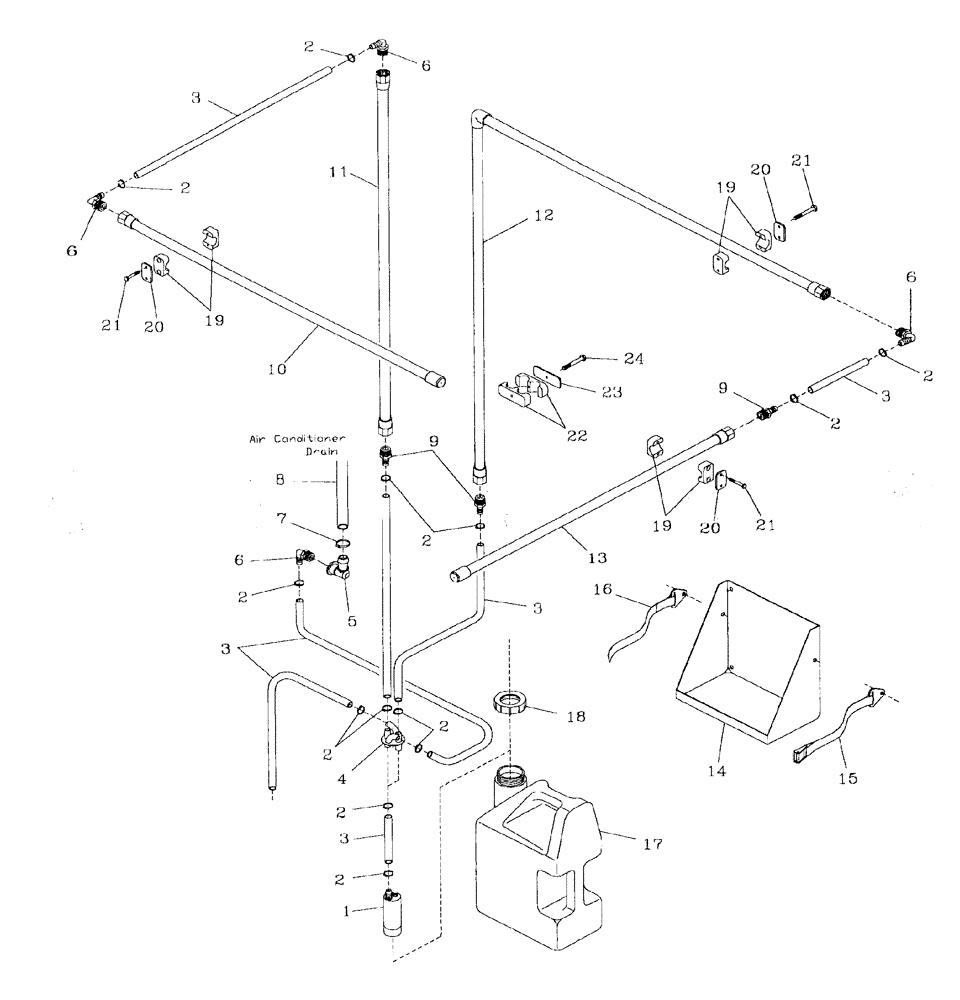 Схема запчастей Case IH AUSTOFT - (A03-11) - WINDSCREEN WASHER Mainframe & Functioning Components