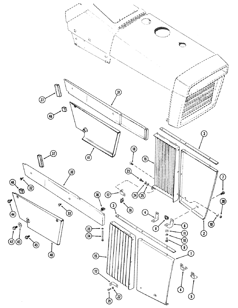 Схема запчастей Case IH 870 - (268) - SIDE PANELS (09) - CHASSIS/ATTACHMENTS