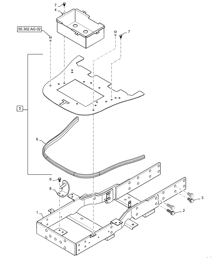 Схема запчастей Case IH FARMALL 40C - (10.001.AK[02]) - ENGINE FRAME (10) - ENGINE