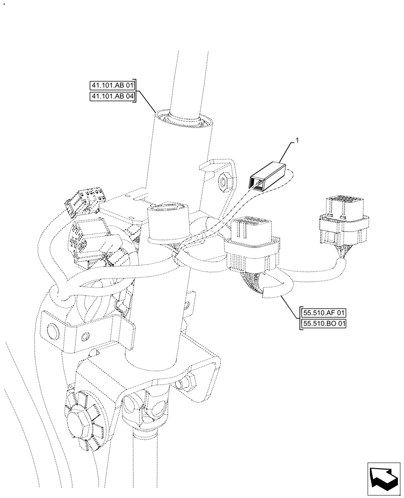 Схема запчастей Case IH FARMALL 120A - (55.405.CF[02]) - HAZARD LIGHT SWITCH, JUMPER (55) - ELECTRICAL SYSTEMS