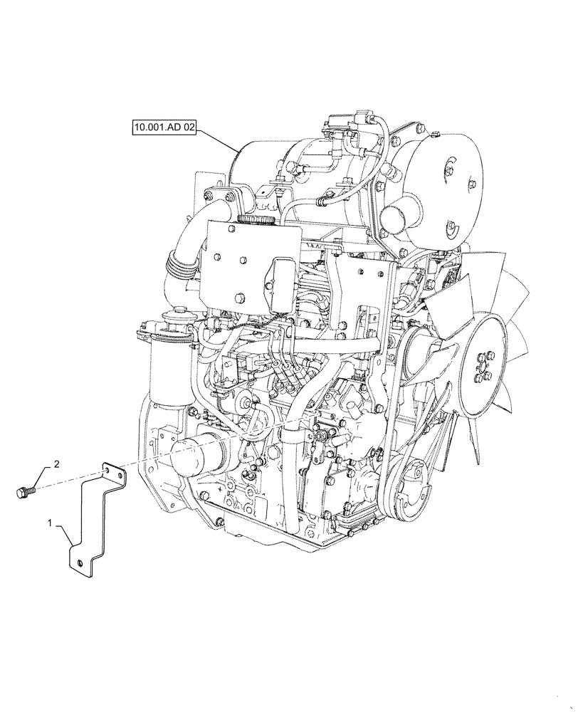 Схема запчастей Case IH FARMALL 40C - (55.100.AG[01]) - ENGINE, WIRE HARNESS, BRACKET, FARMALL 40C, 50C (55) - ELECTRICAL SYSTEMS