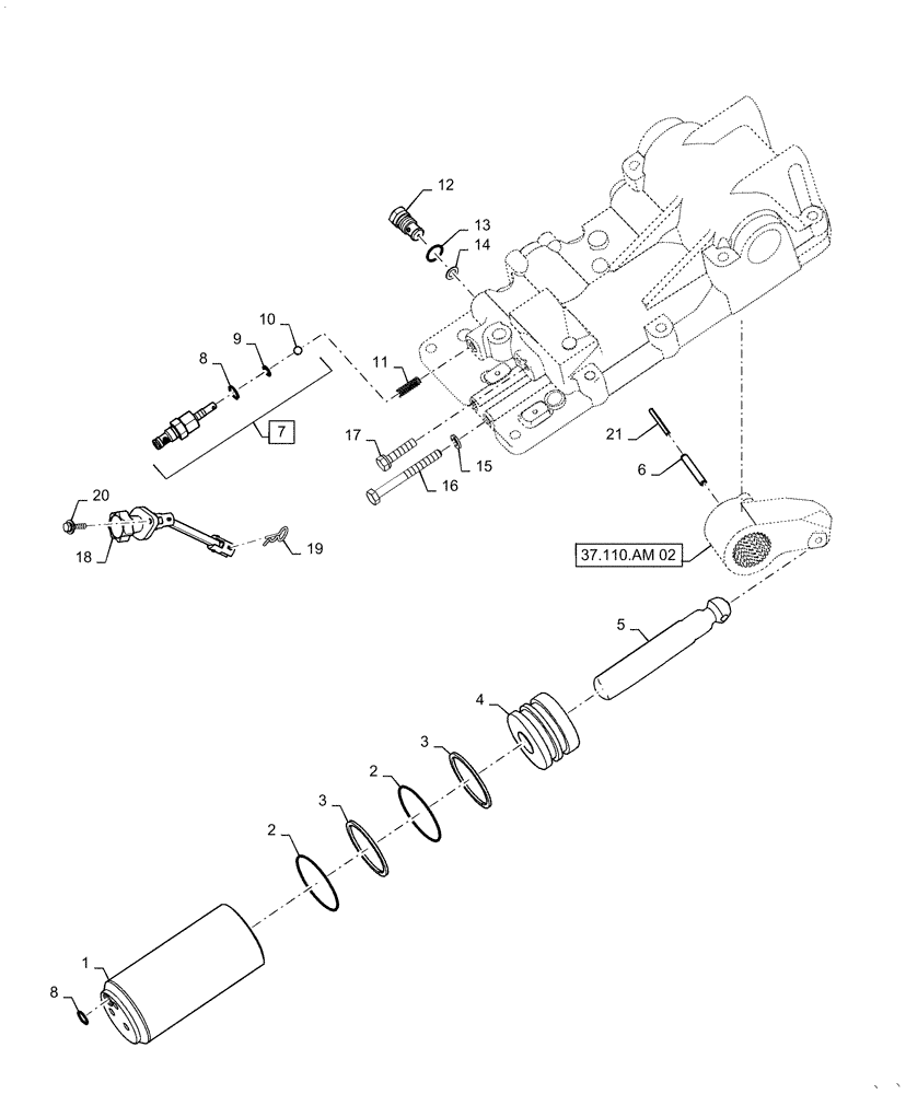 Схема запчастей Case IH FARMALL 50C - (35.116.AH[04]) - HYDRAULIC CYLINDER, FARMALL 40C, 50C (35) - HYDRAULIC SYSTEMS