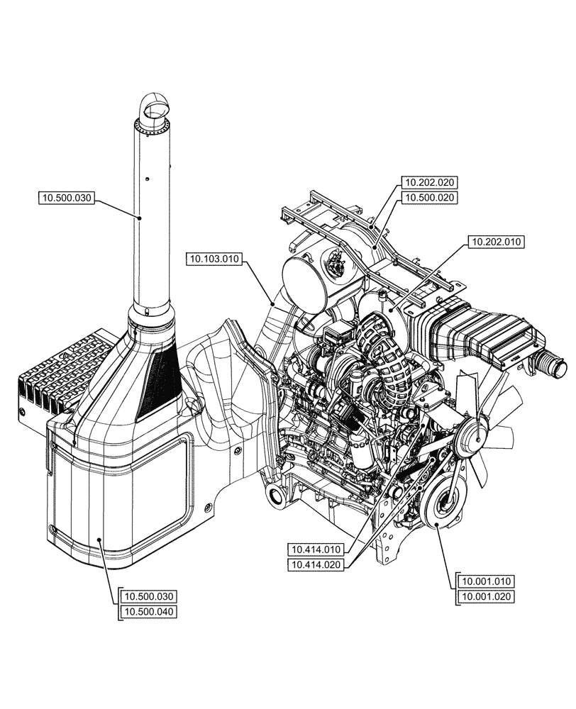 Схема запчастей Case IH OPTUM 300 CVT - (10.000.00[01]) - SECTION INDEX - ENGINE (10) - ENGINE