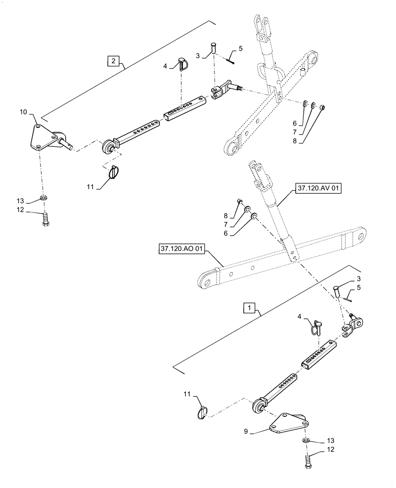 Схема запчастей Case IH FARMALL 35C - (37.120.AF[03]) - STABILIZER, CHECK CHAIN, FARMALL 30C, 35C (37) - HITCHES, DRAWBARS & IMPLEMENT COUPLINGS