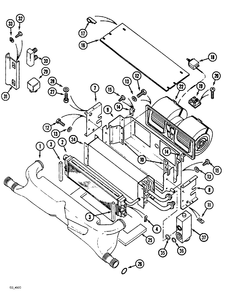 Схема запчастей Case IH 3230 - (9-062) - CAB, AIR CONDITIONING BLOWER ASSEMBLY (09) - CHASSIS/ATTACHMENTS
