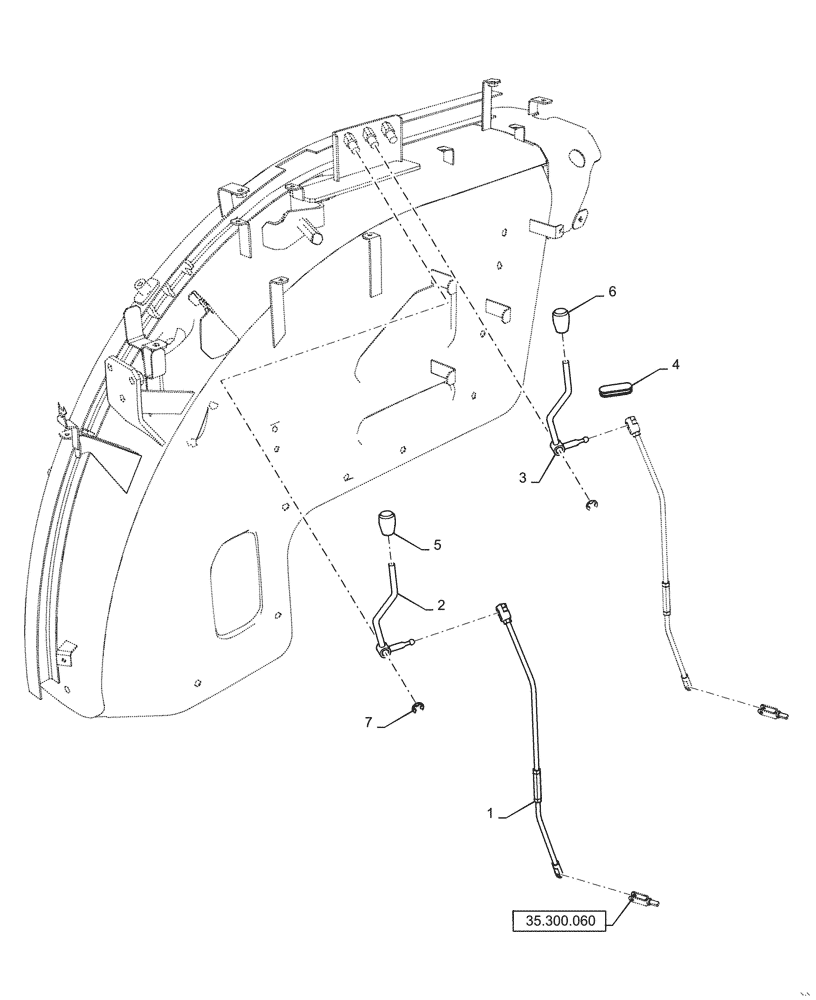 Схема запчастей Case IH FARMALL 50C - (35.204.BL[01]) - REMOTE CONTROL, LEVER, FARMALL 40C, 50C (35) - HYDRAULIC SYSTEMS