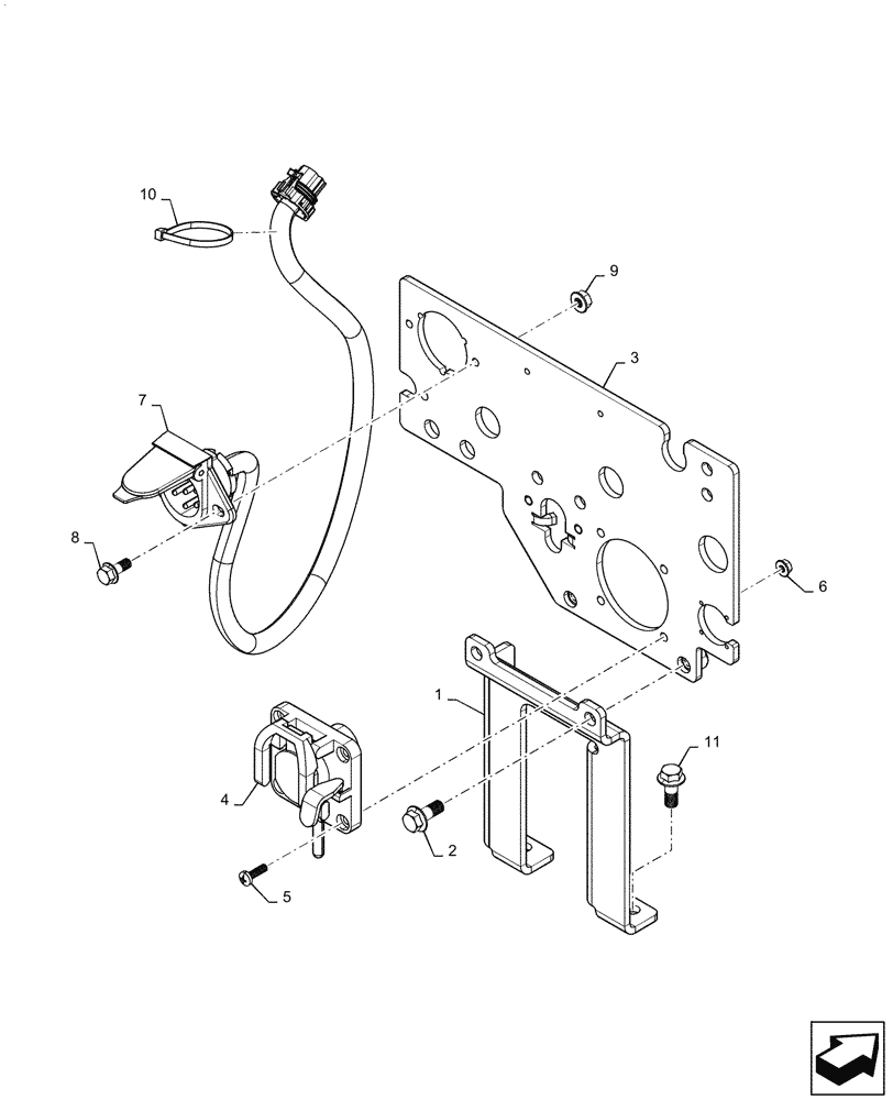 Схема запчастей Case IH MAGNUM 280 - (55.100.DO[03]) - IMPLEMENT CONNECTORS & MOUNTING (55) - ELECTRICAL SYSTEMS