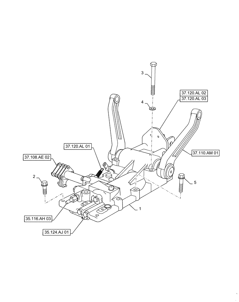Схема запчастей Case IH FARMALL 35C - (37.110.AP[01]) - HYDRAULIC SYSTEM (37) - HITCHES, DRAWBARS & IMPLEMENT COUPLINGS